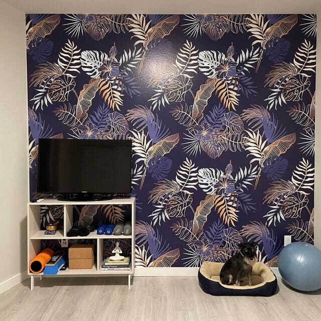 Ramos tropicais em azul-real — interior 4