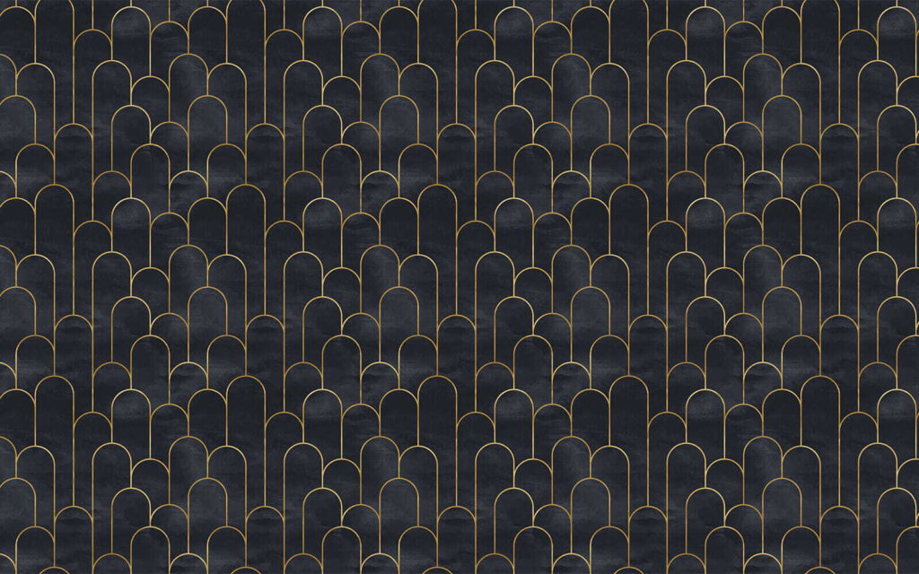 Arcos com linhas douradas — design completo