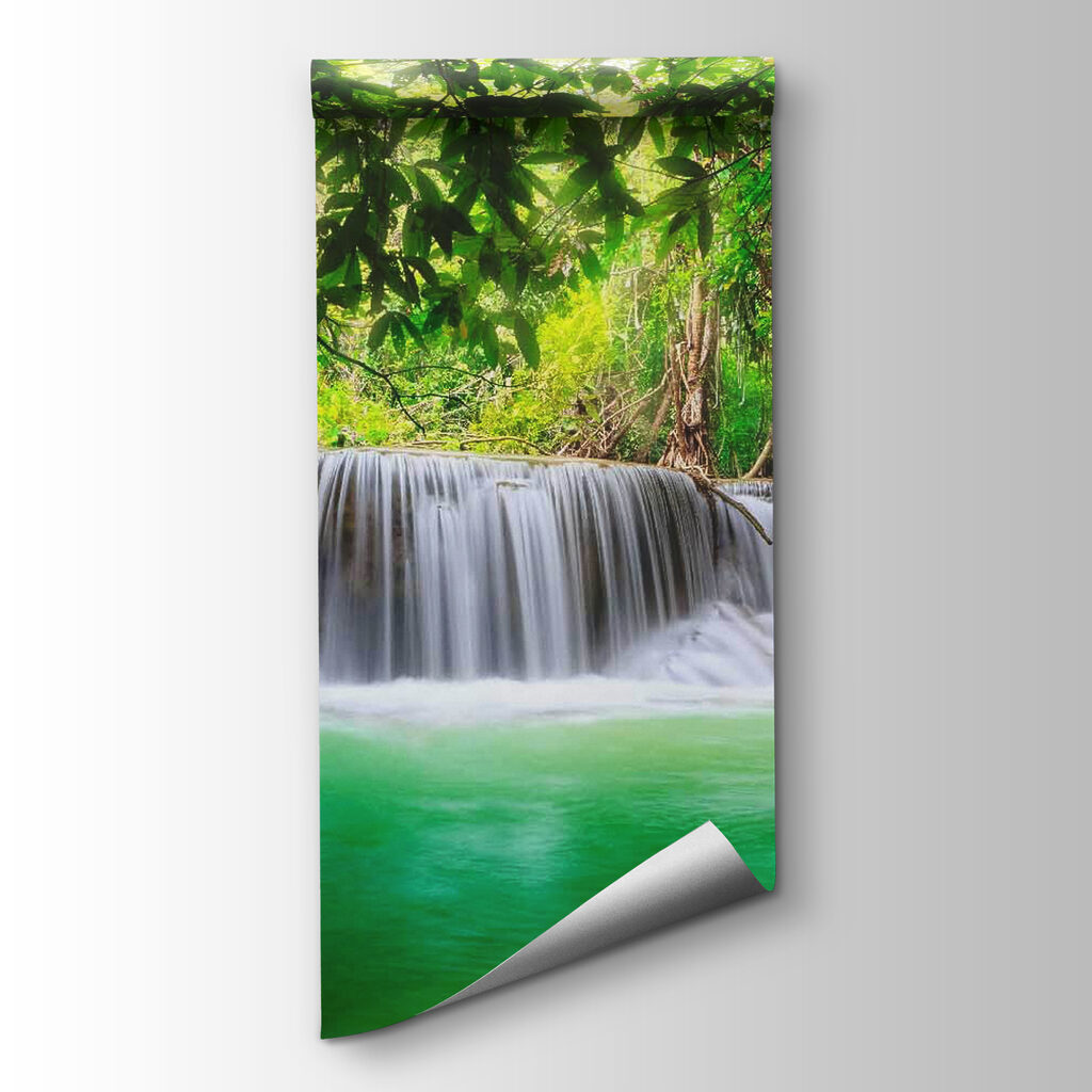 Cascata sobre lagoa turquesa — vista do produto