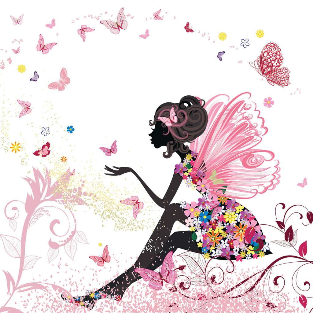 Elfa de vestido florido — design completo