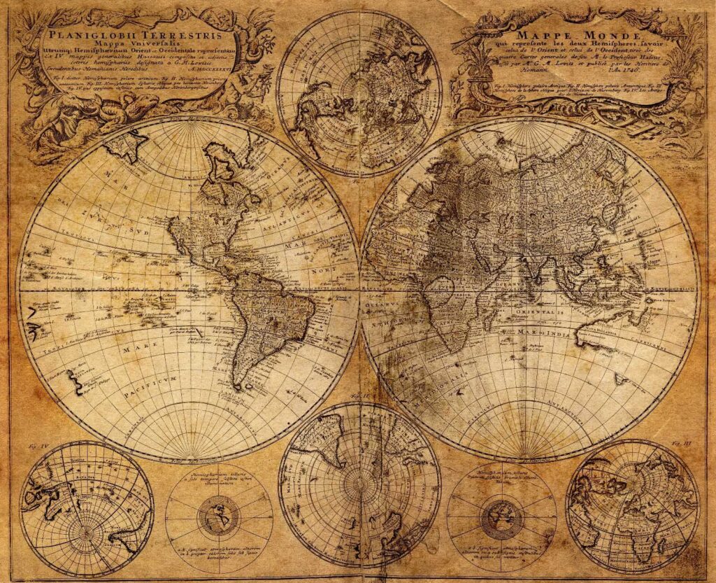 Mundo em círculos antigos — design completo