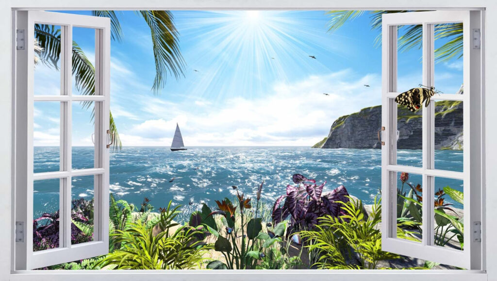 Mar visto da janela — design completo
