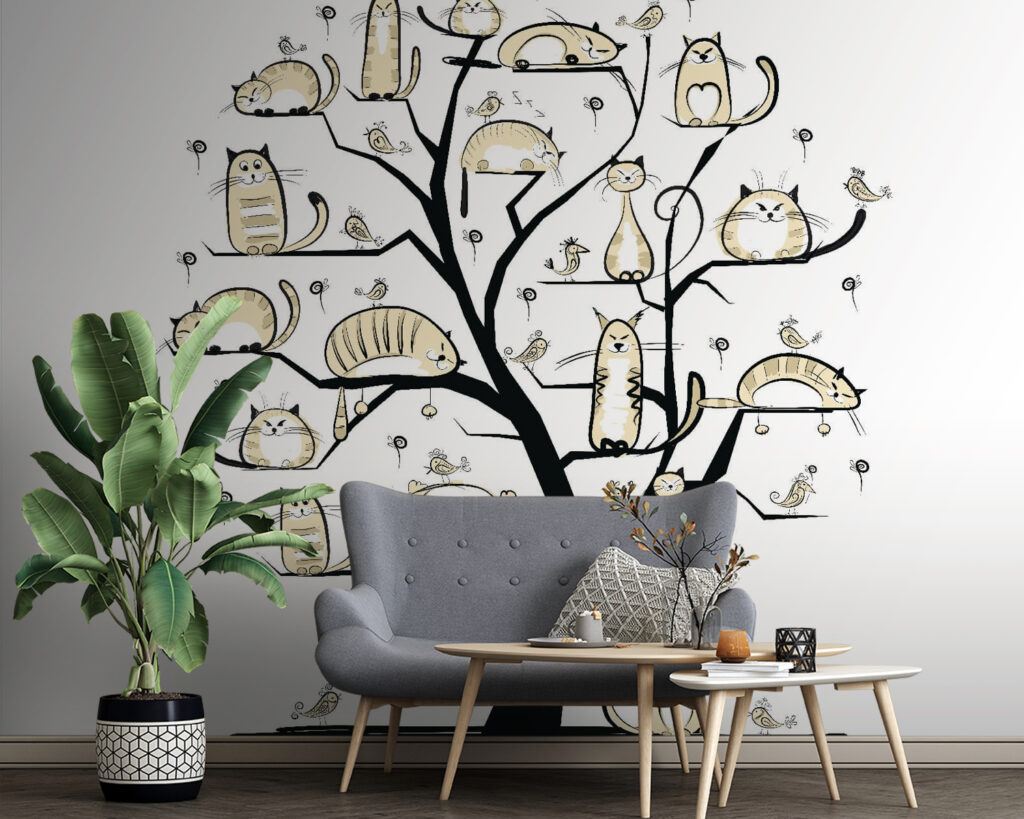 Árvore com gatos — interior 2