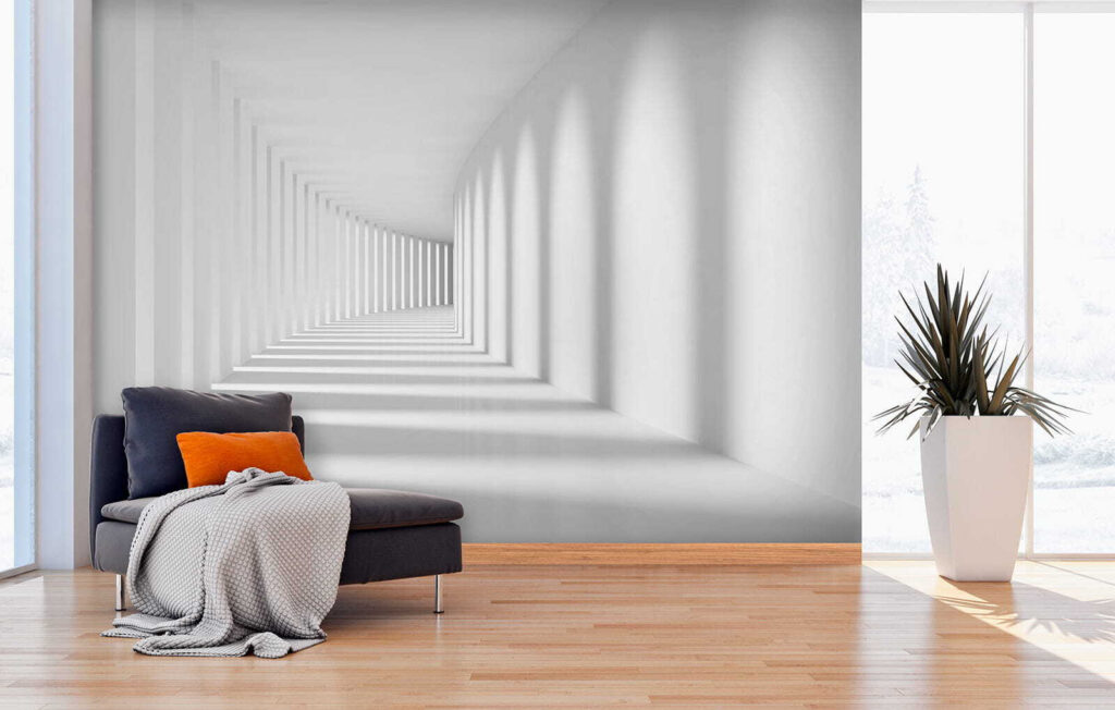 Corredor branco de sombras — interior 5