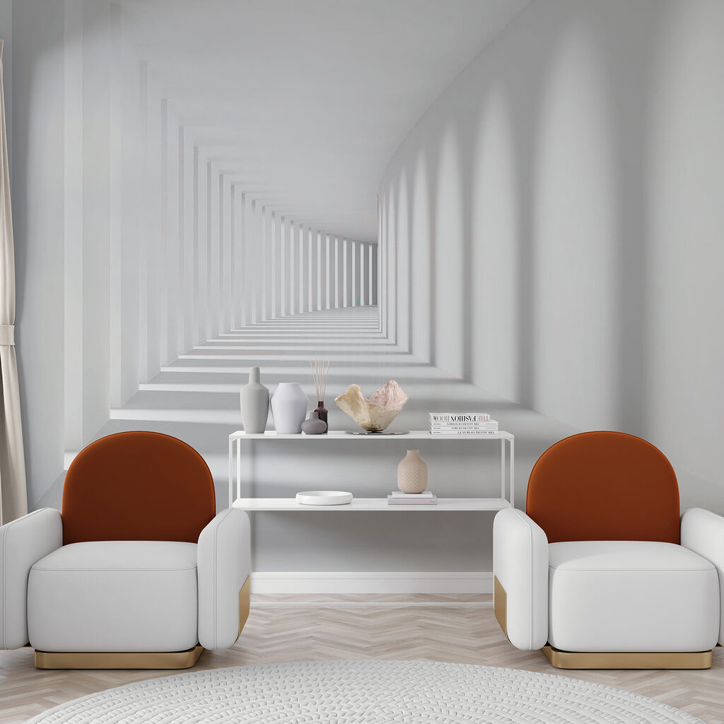 Corredor branco de sombras — interior 12
