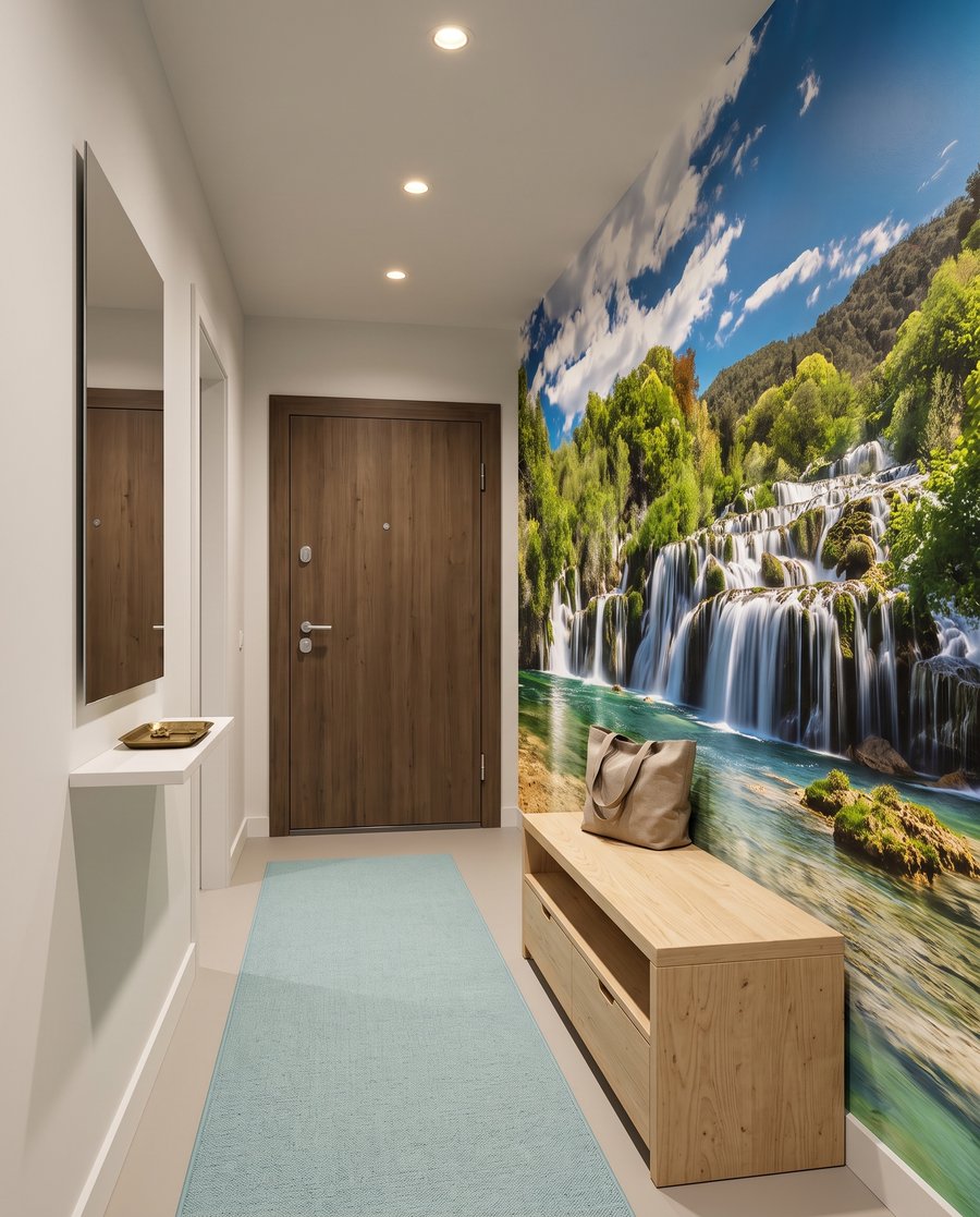 Lagoa verde sob cascatas — interior 5