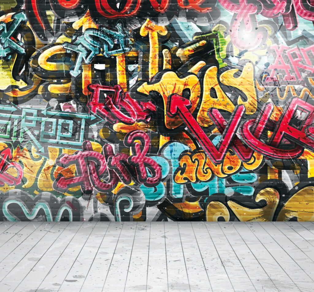 Parede cheia de graffiti — design completo