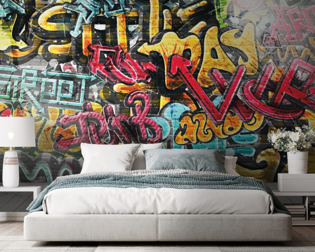 Parede cheia de graffiti — interior 2