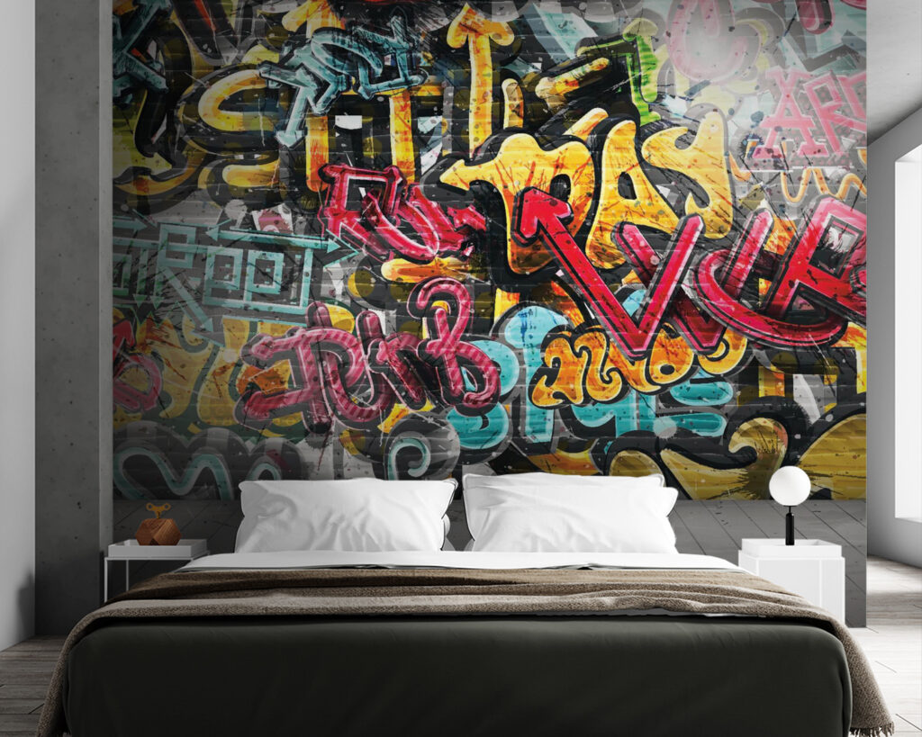 Parede cheia de graffiti — interior 3