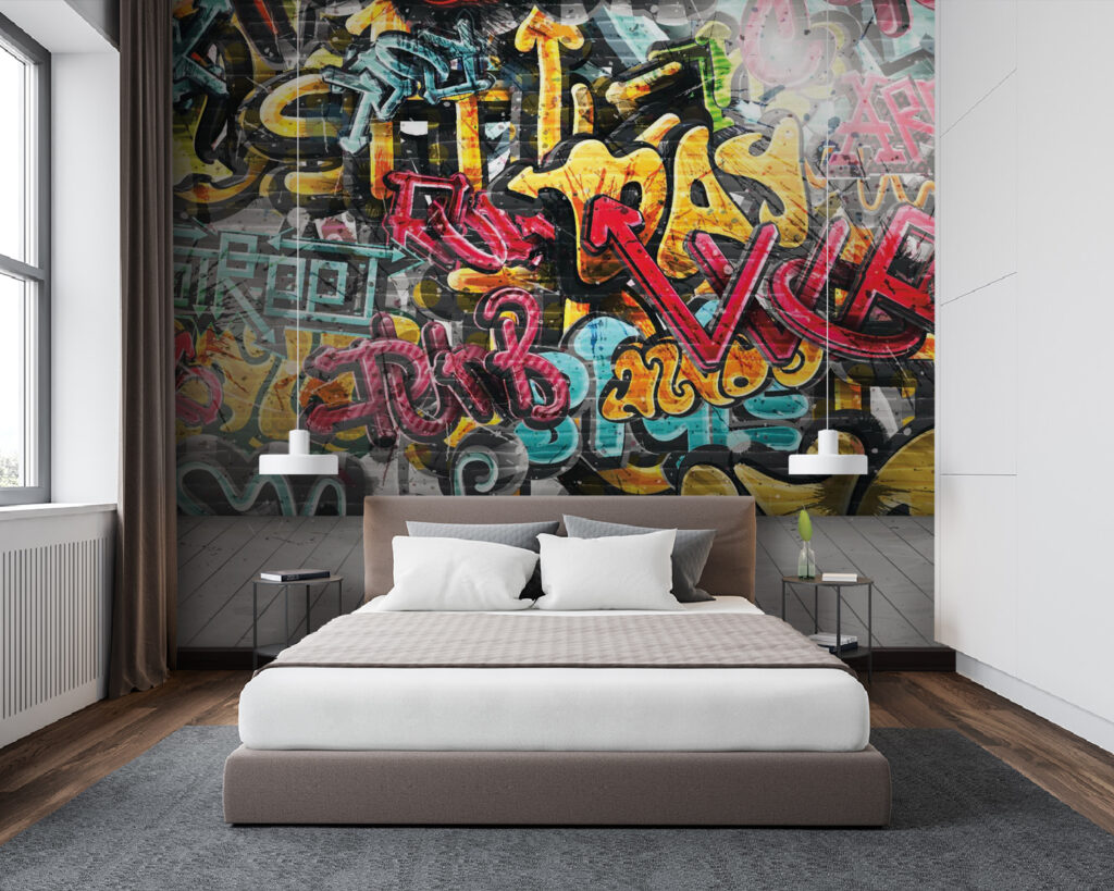 Parede cheia de graffiti — interior 4