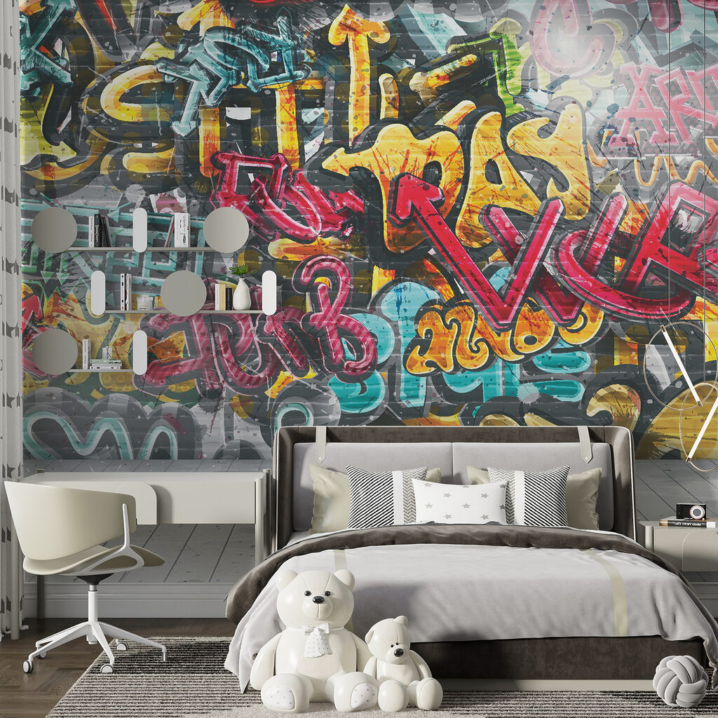 Parede cheia de graffiti — interior 7