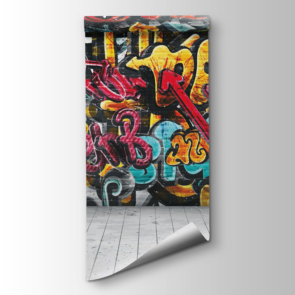 Parede cheia de graffiti — vista do produto