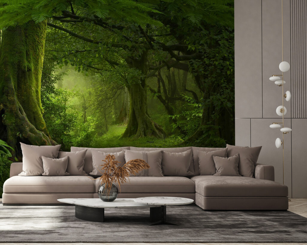 Bosque verde com raízes — interior 3