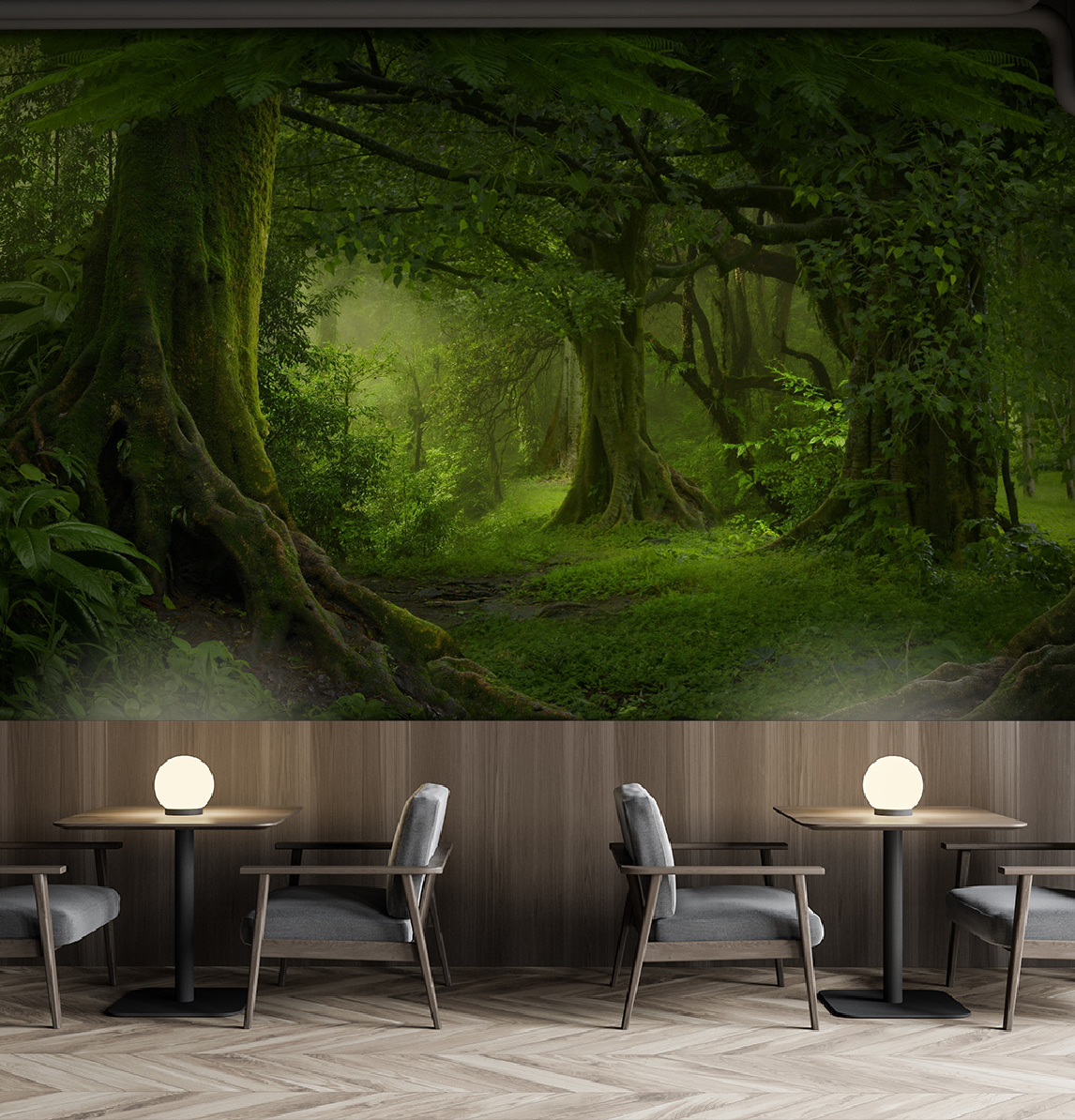 Bosque verde com raízes — interior 4