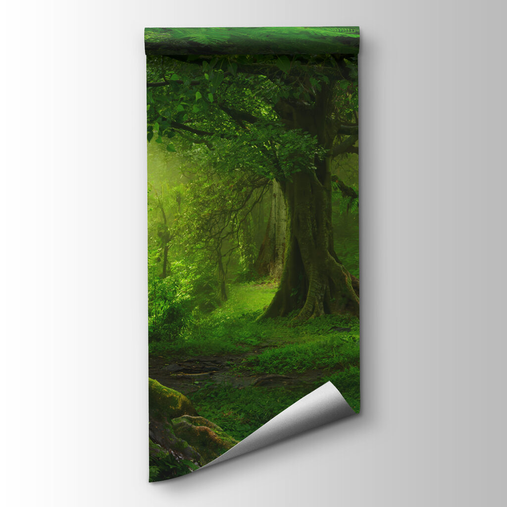 Bosque verde com raízes — vista do produto