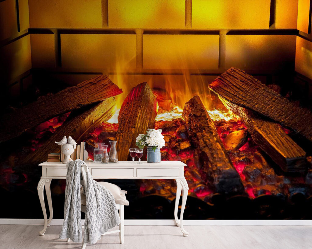 Troncos em brasa dourada — interior 4