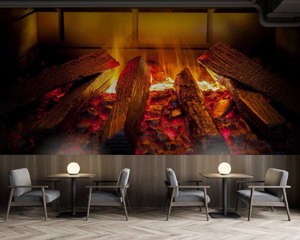 Troncos em brasa dourada — interior 5