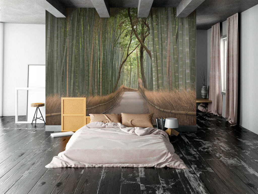 Caminho entre bambu alto — interior 2