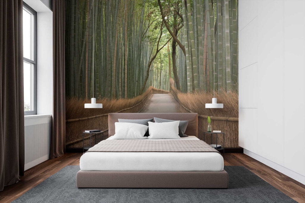 Caminho entre bambu alto — interior 3