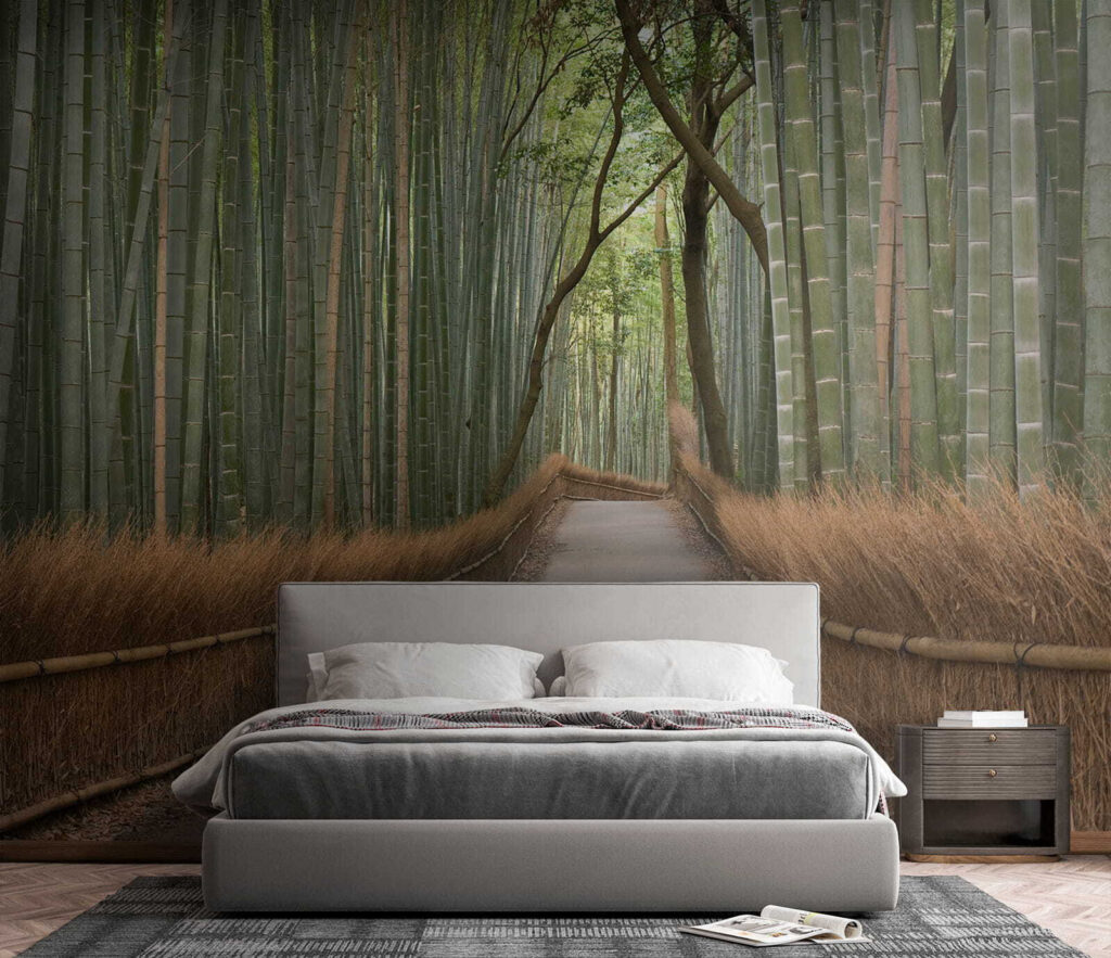 Caminho entre bambu alto — interior 4