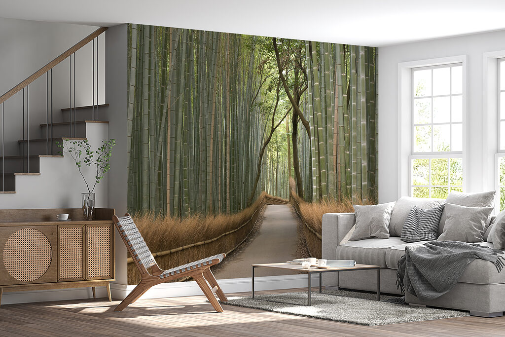 Caminho entre bambu alto — interior 11