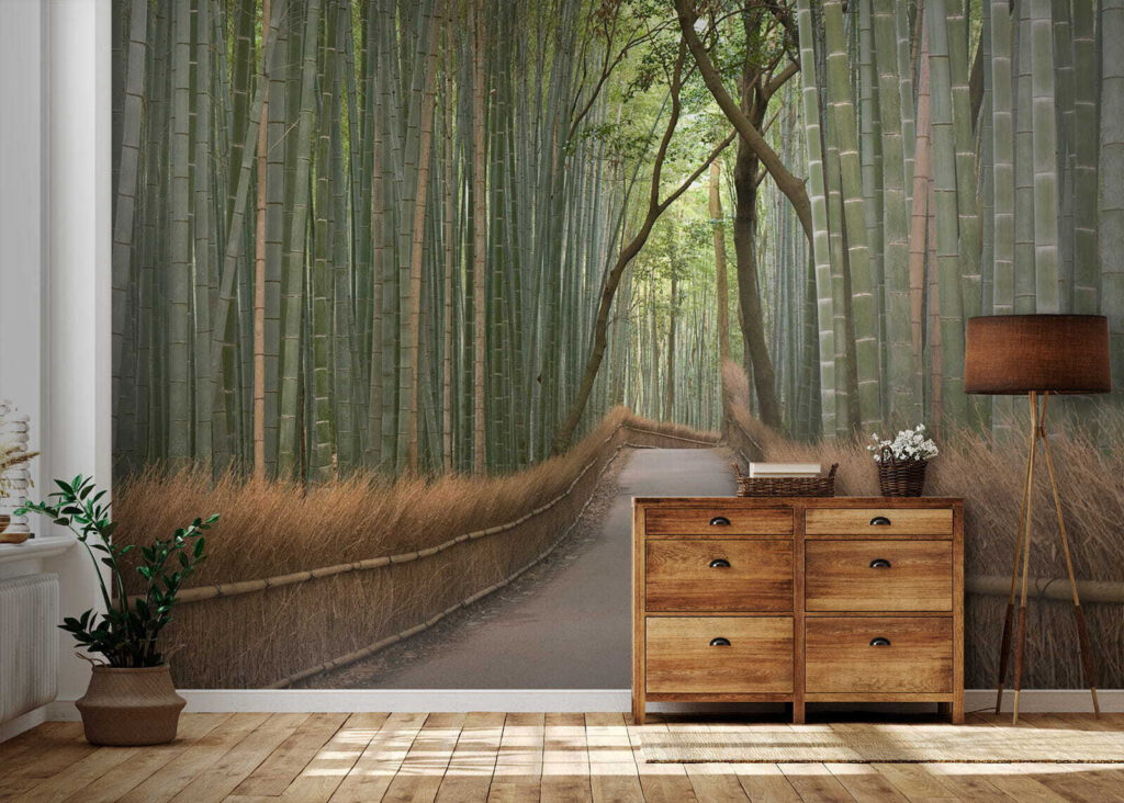 Caminho entre bambu alto — interior 5