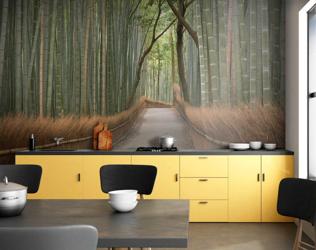 Caminho entre bambu alto — interior 6