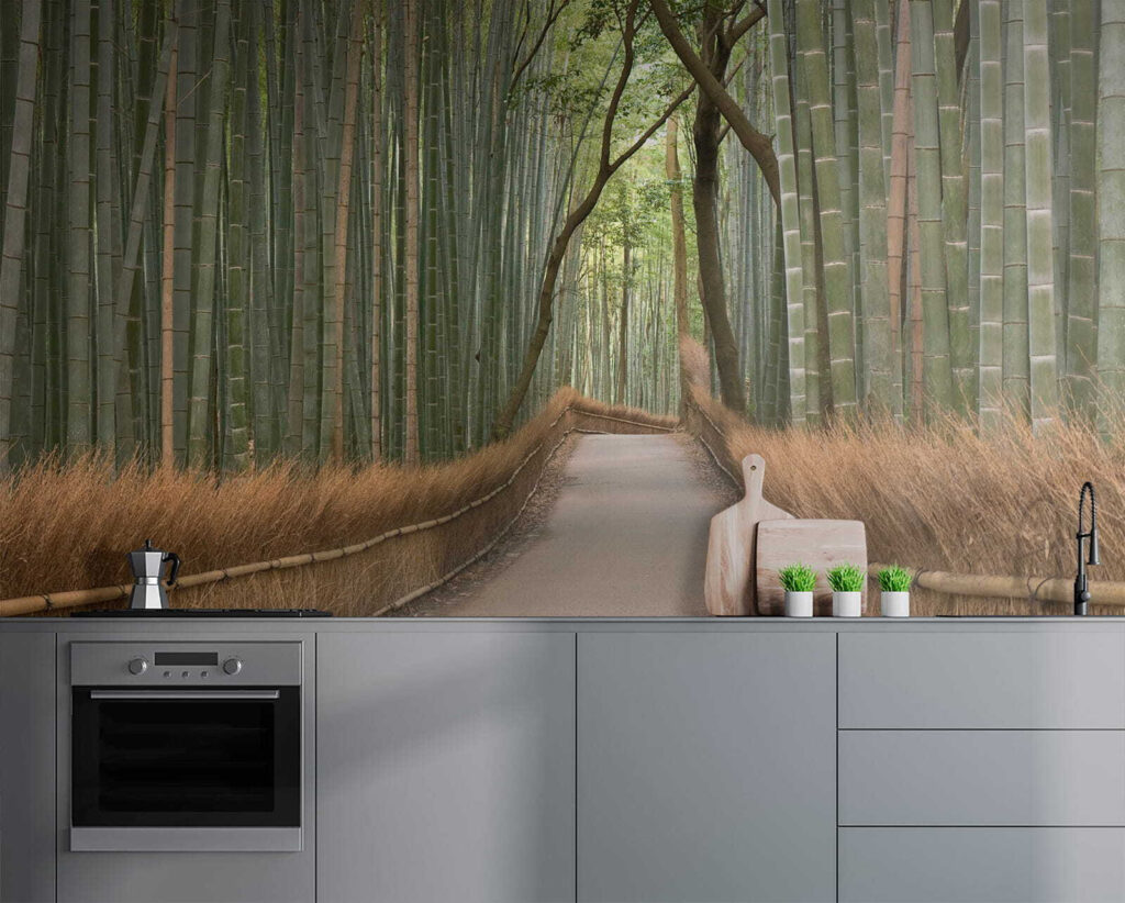Caminho entre bambu alto — interior 7