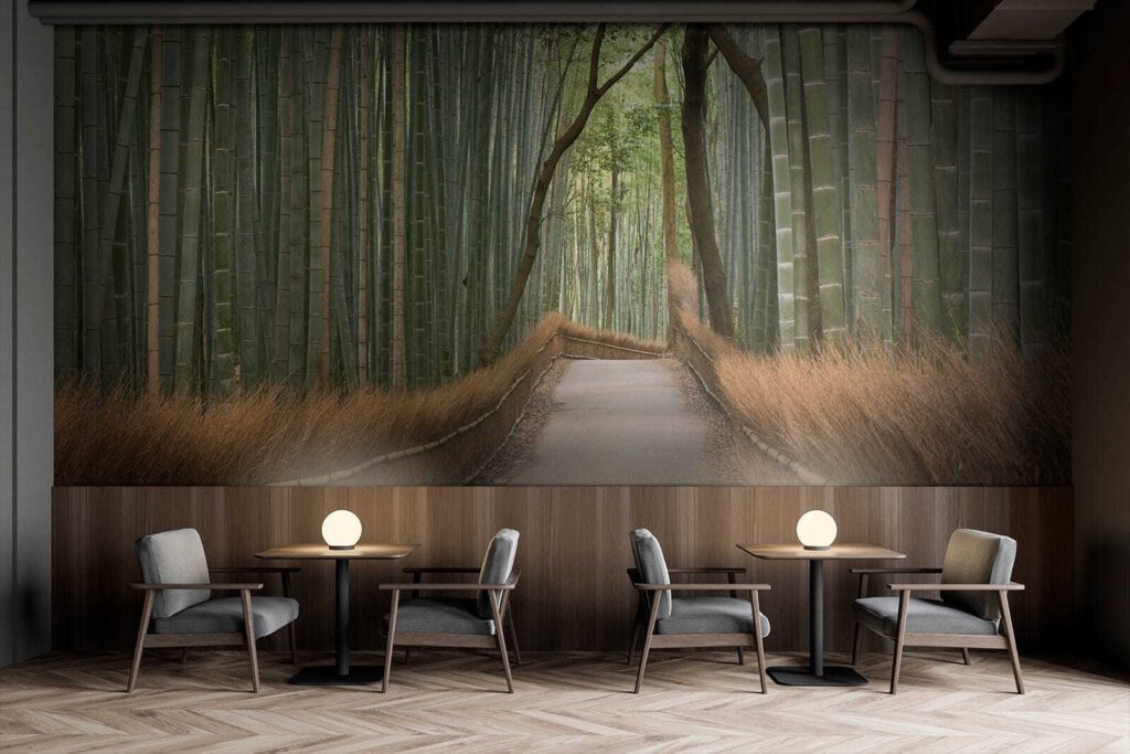 Caminho entre bambu alto — interior 9