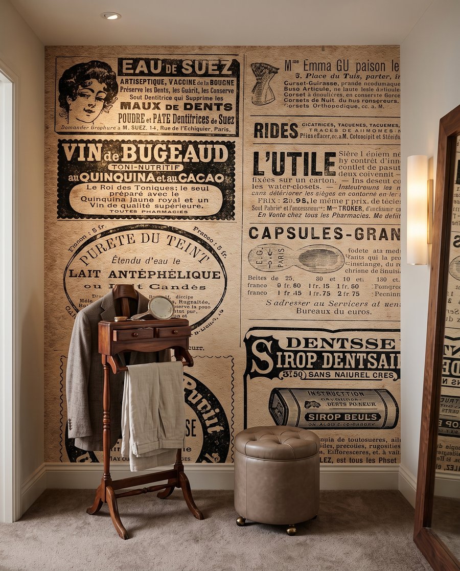 Anúncios antigos em colagem — interior 8