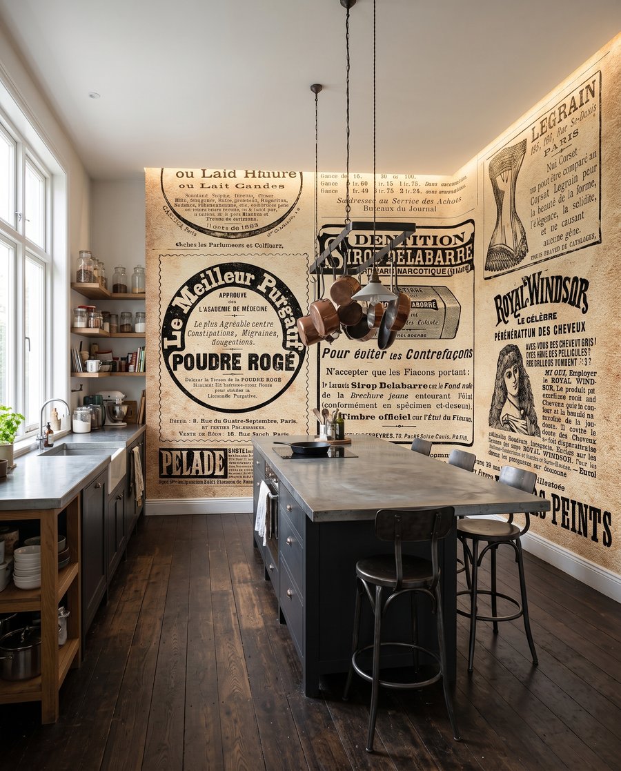 Anúncios antigos em colagem — interior 9