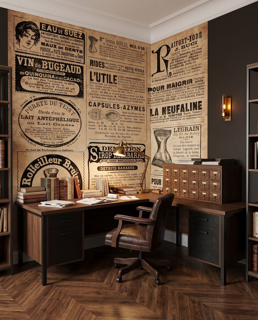 Anúncios antigos em colagem — interior 4