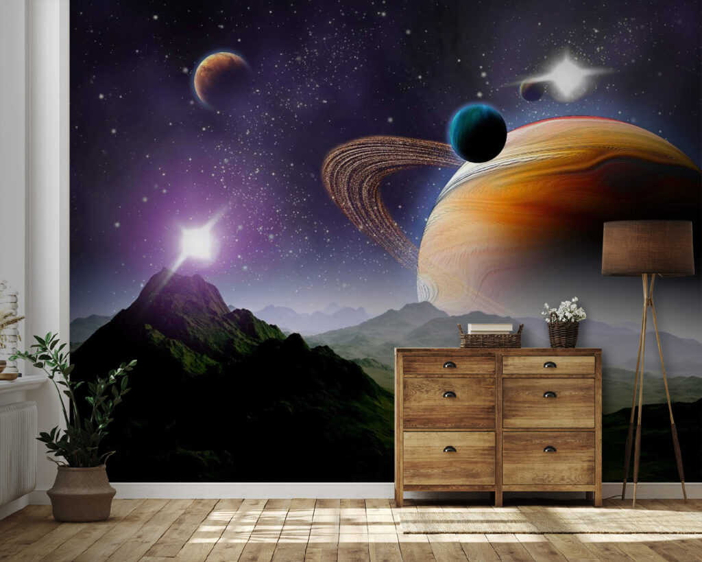 Planetas sobre vale montanhoso — interior 2