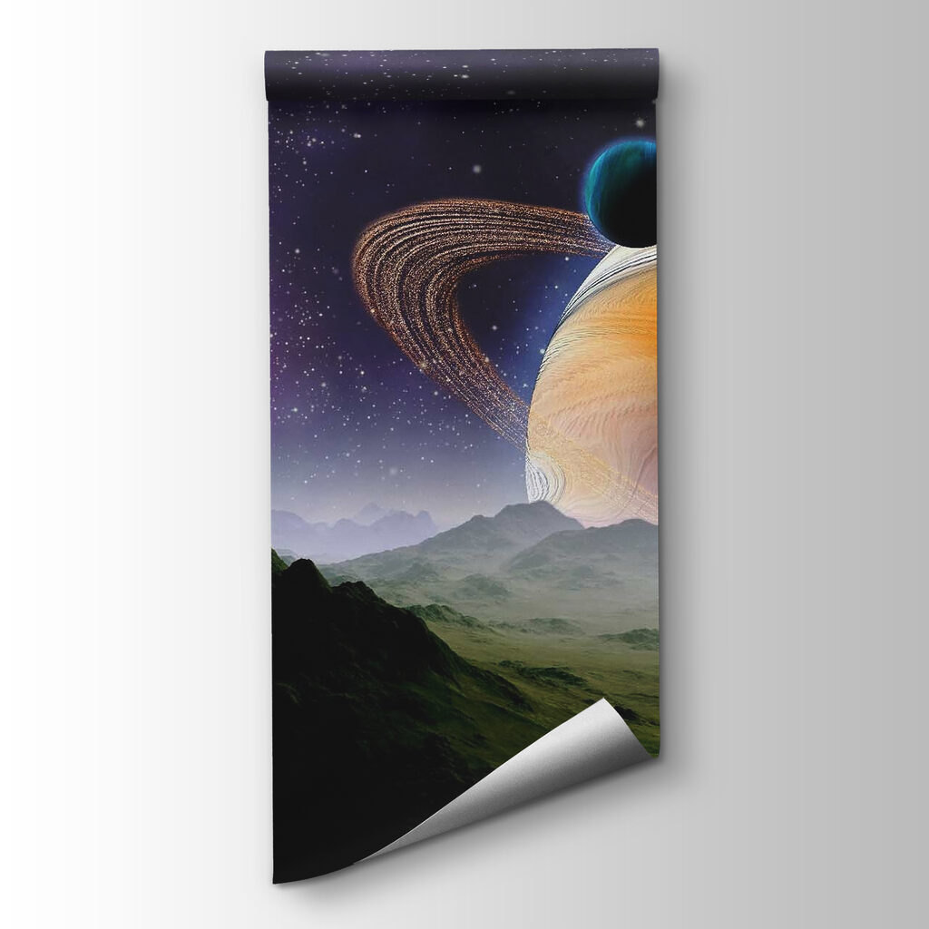 Planetas sobre vale montanhoso — vista do produto