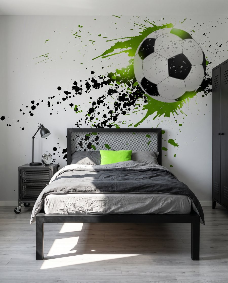 Futebol em salpicos num interior