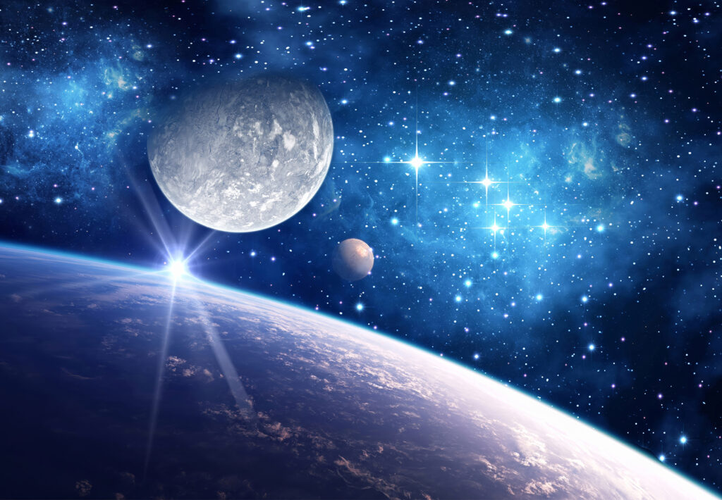 Lua e estrelas azuis — design completo