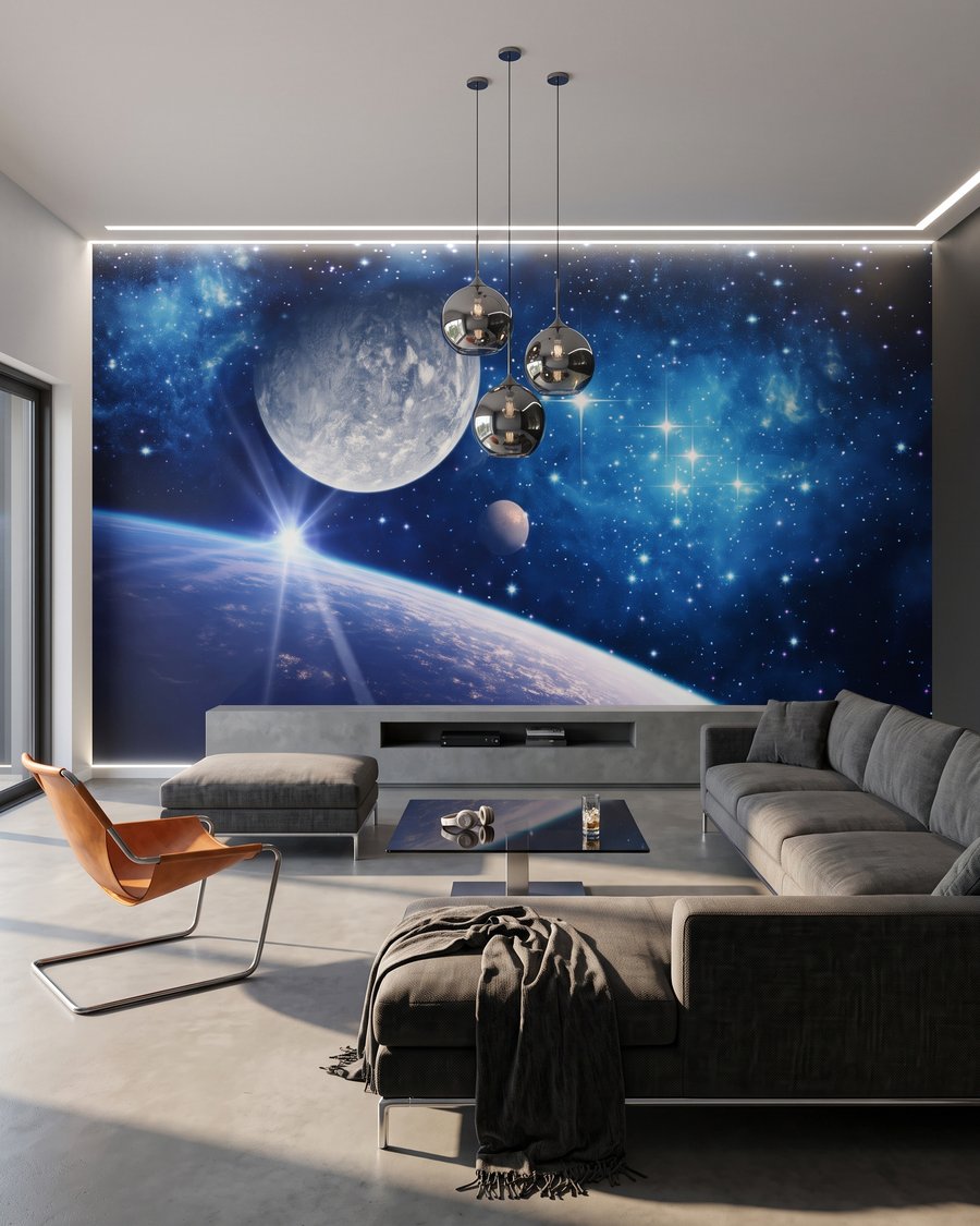 Lua e estrelas azuis — interior 2