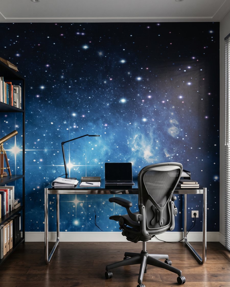 Lua e estrelas azuis — interior 5