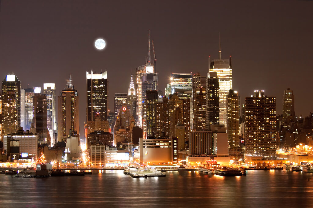 Lua sobre a cidade — design completo