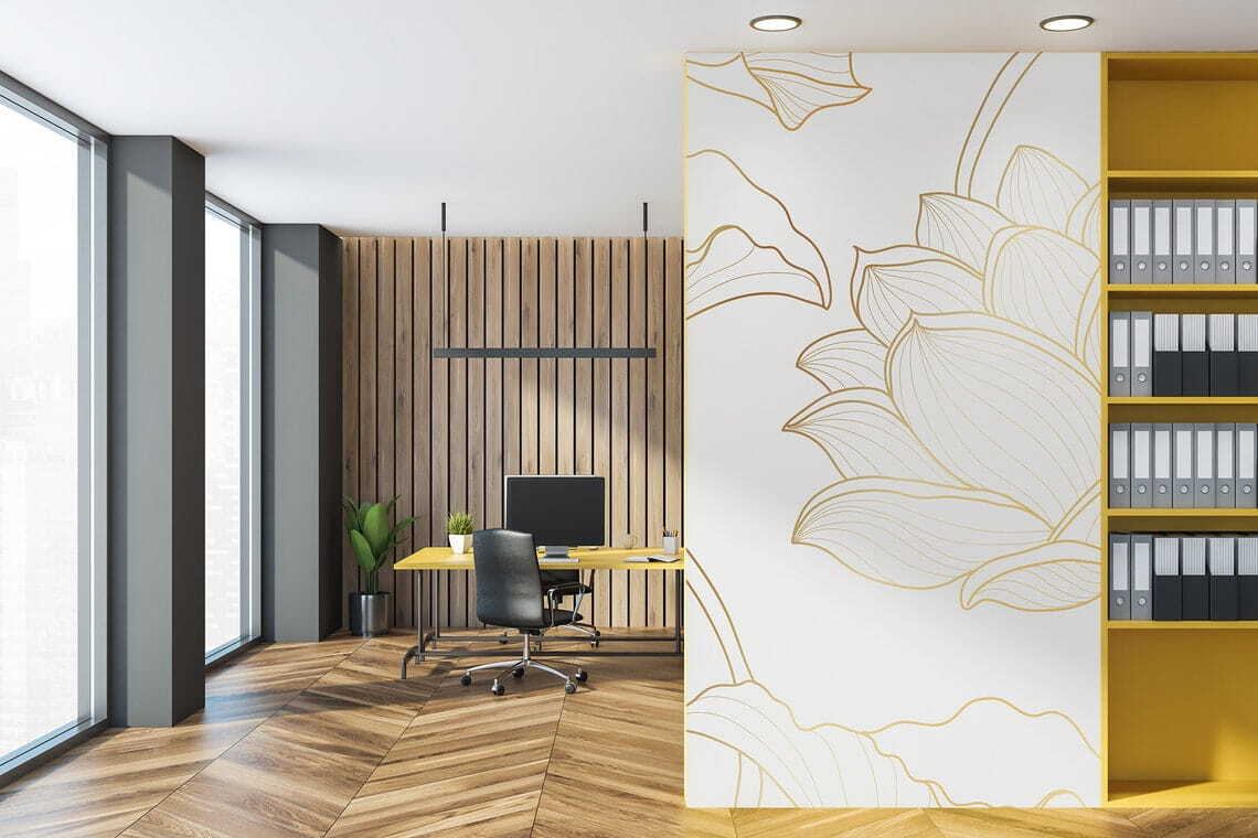 Lótus de contornos dourados — interior 6