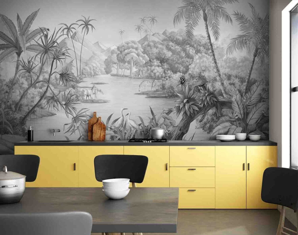 Rio entre palmeiras — interior 1