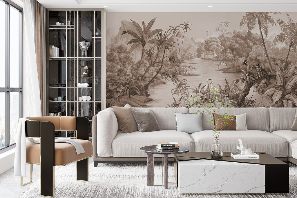 Rio entre palmeiras — interior 2