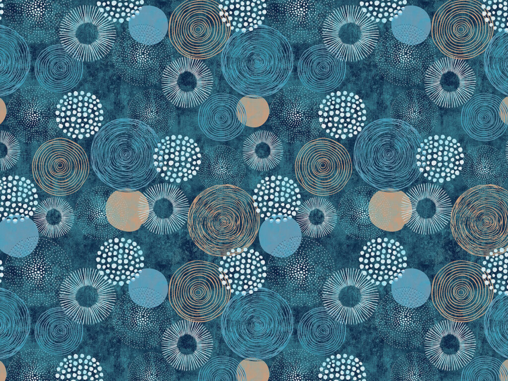 Círculos sobre azul-oceano — design completo