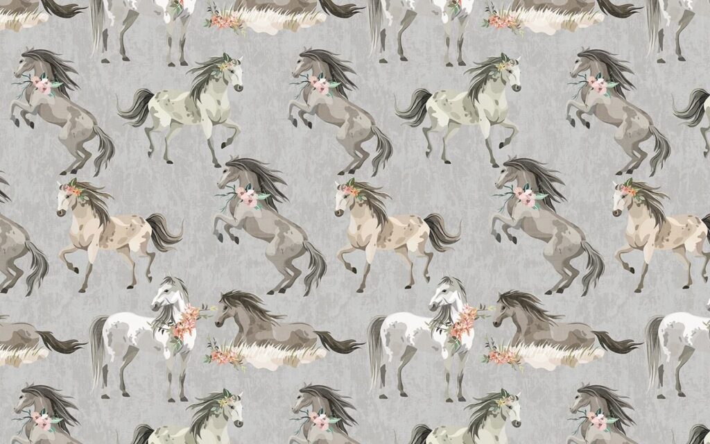 Cavalos em aguarela — design completo