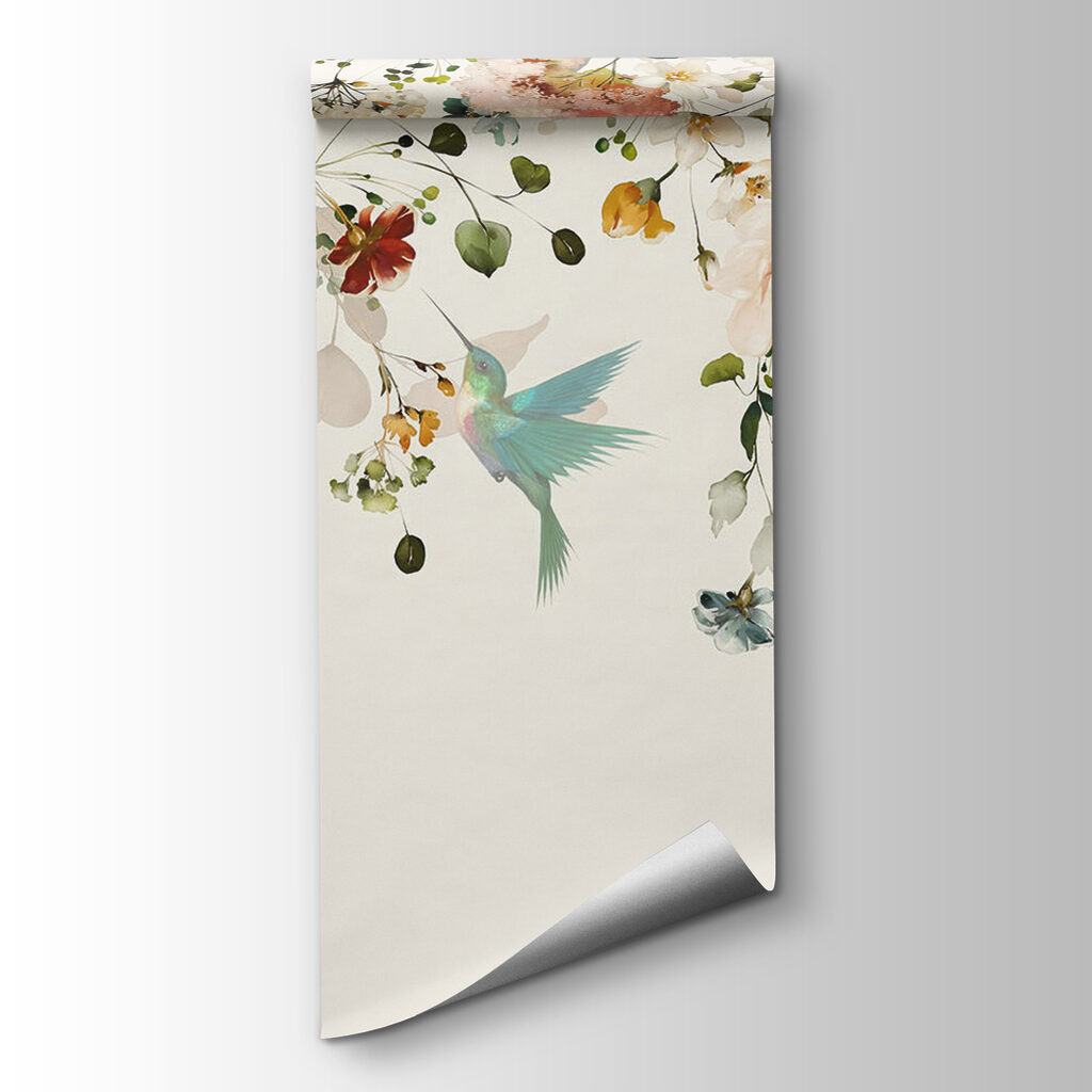 Borda floral com aves — vista do produto