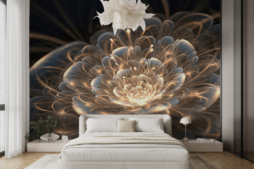 Flor dourada em volutas — interior 2