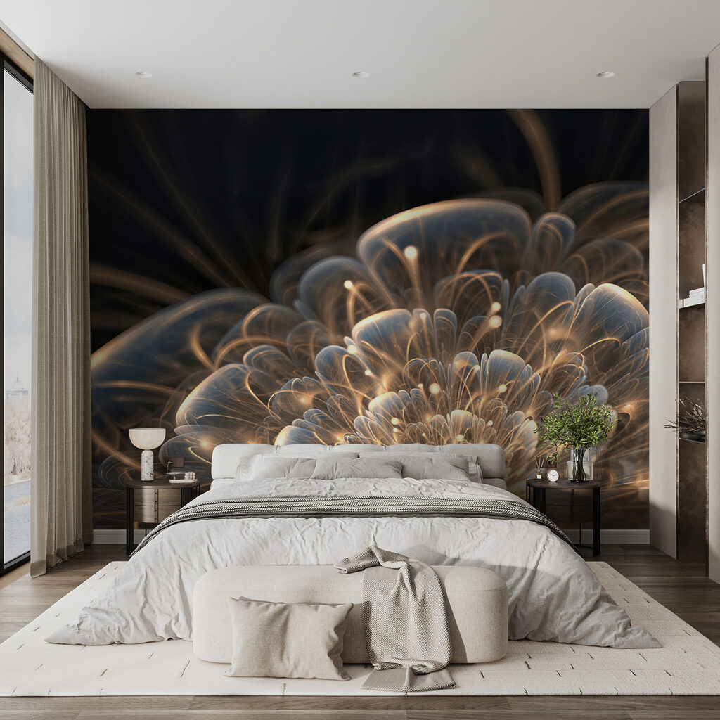 Flor dourada em volutas — interior 3