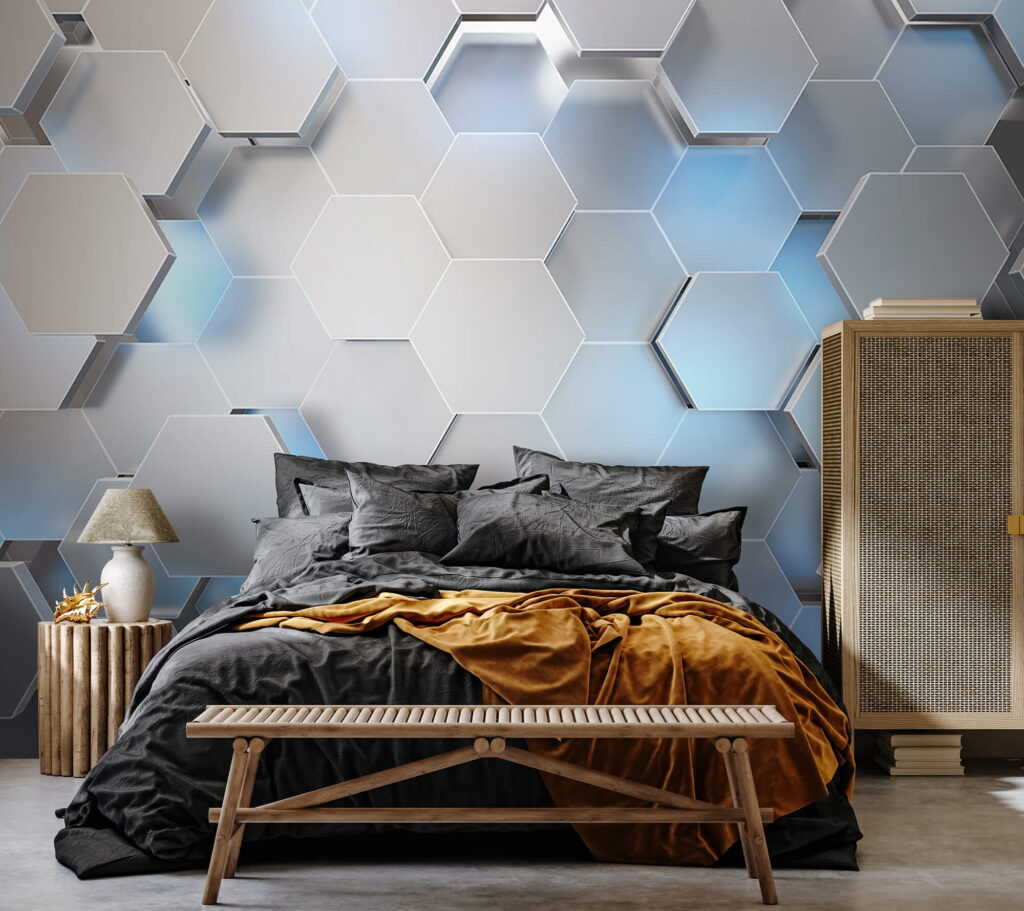 Hexágonos em azul-claro — interior 2