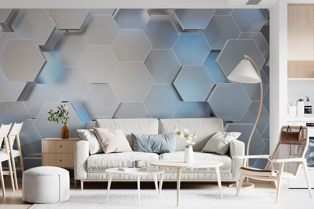 Hexágonos em azul-claro — interior 5