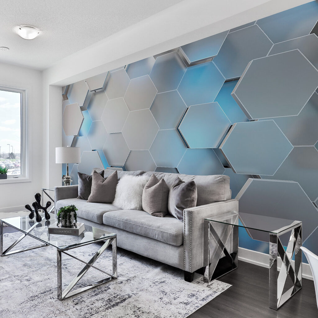 Hexágonos em azul-claro — interior 7